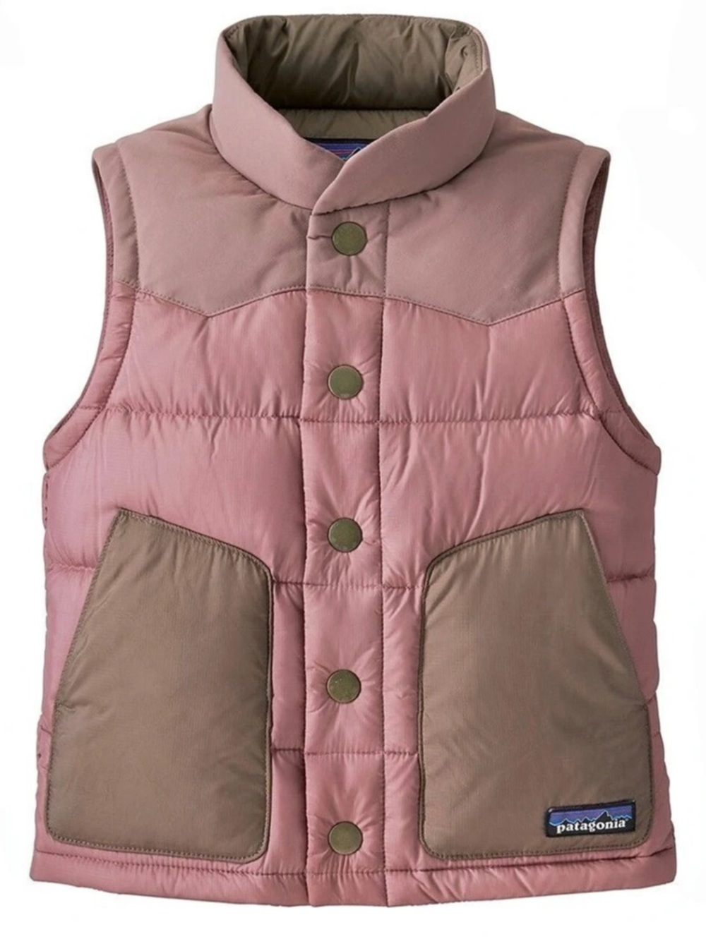 Patagonia Kids' Down Sweater Vest Puffer Pink & Gray Size 3T
